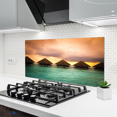 Painel vidro cozinha Arquitetura do Mar Água