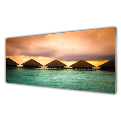 Painel vidro cozinha Arquitetura do Mar Água