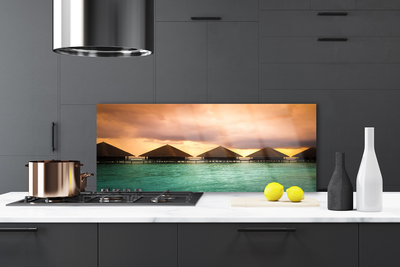 Painel vidro cozinha Arquitetura do Mar Água