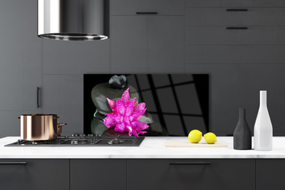 Painel cozinha Pedras de flores pretas