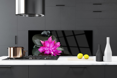 Painel cozinha Pedras de flores pretas