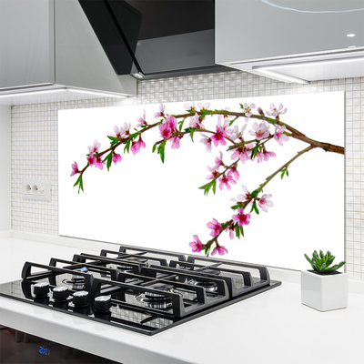 Painel vidro cozinha Ramo Flor Natureza Planta