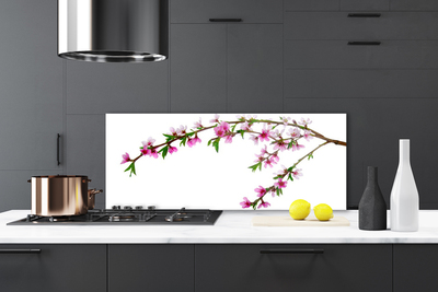 Painel vidro cozinha Ramo Flor Natureza Planta