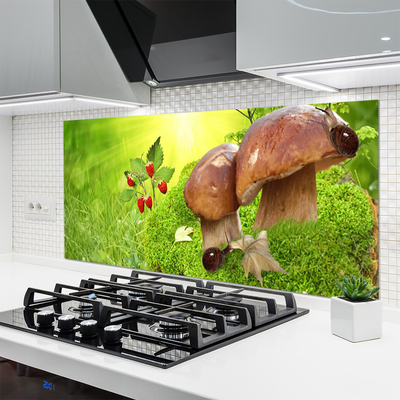 Painel cozinha Cogumelos Frutas Morangos