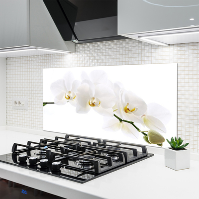 Painel vidro cozinha Flores de orquídea