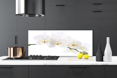 Painel vidro cozinha Flores de orquídea