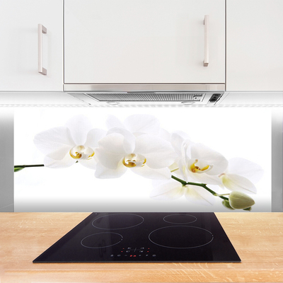 Painel vidro cozinha Flores de orquídea