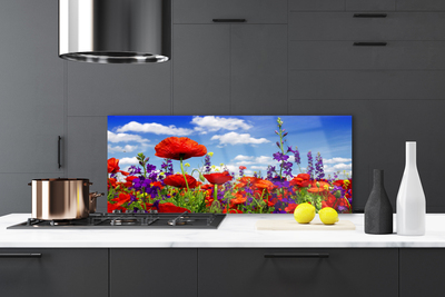 Painel vidro cozinha Planta de tulipas