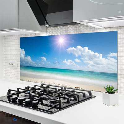 Painel vidro cozinha Mar Praia Sol Paisagem