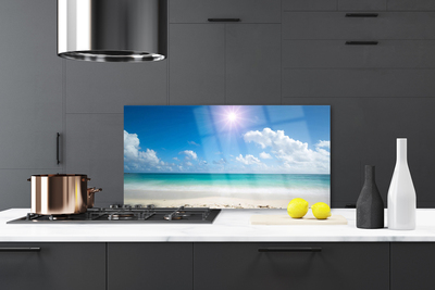 Painel vidro cozinha Mar Praia Sol Paisagem