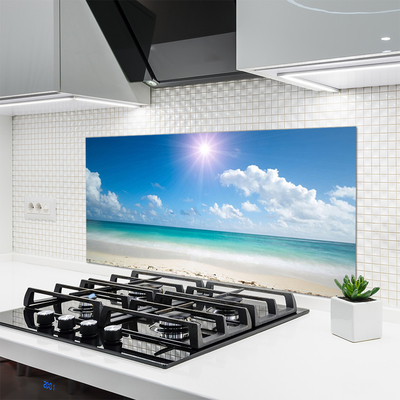 Painel vidro cozinha Mar Praia Sol Paisagem