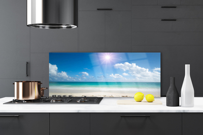 Painel vidro cozinha Mar Praia Sol Paisagem