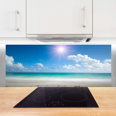 Painel vidro cozinha Mar Praia Sol Paisagem