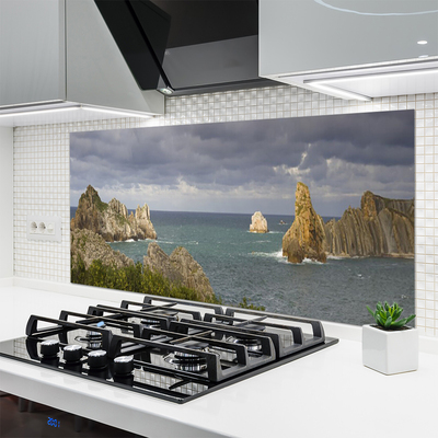Painel vidro cozinha Paisagem de rochas marinhas