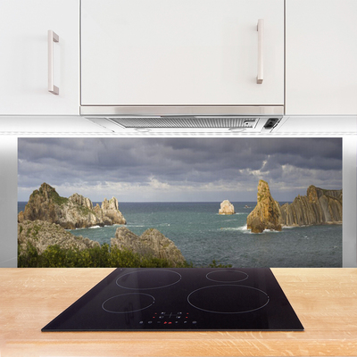 Painel vidro cozinha Paisagem de rochas marinhas