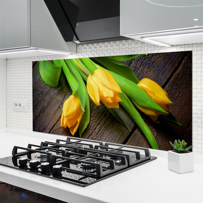 Painel vidro cozinha Tulipas Flores
