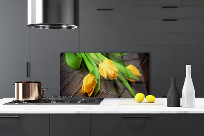 Painel vidro cozinha Tulipas Flores