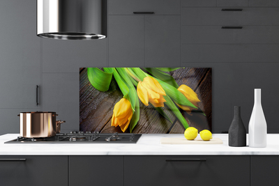 Painel vidro cozinha Tulipas Flores