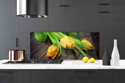 Painel vidro cozinha Tulipas Flores