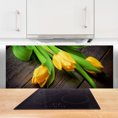 Painel vidro cozinha Tulipas Flores