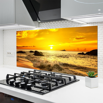 Painel vidro cozinha Paisagem da Praia do Oceano