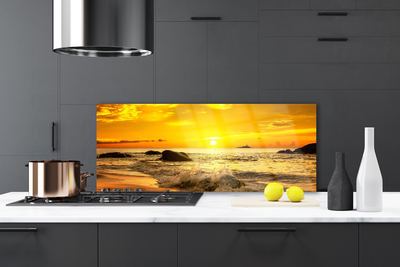Painel vidro cozinha Paisagem da Praia do Oceano