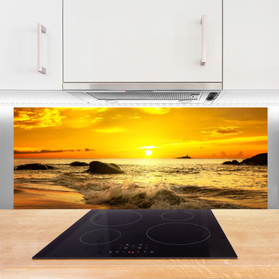 Painel vidro cozinha Paisagem da Praia do Oceano
