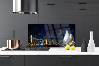 Painel vidro cozinha Arquitetura da Ponte de Sydney