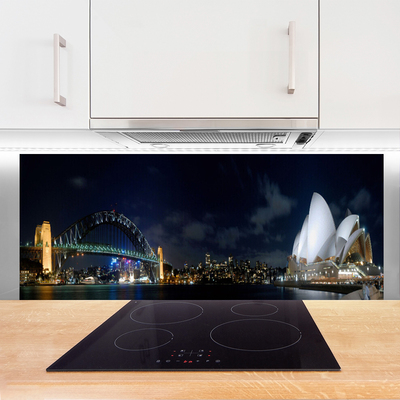 Painel vidro cozinha Arquitetura da Ponte de Sydney