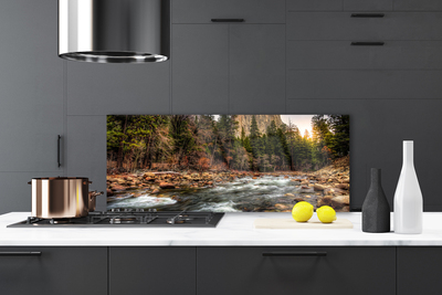 Painel vidro cozinha Lago Floresta Natureza Água