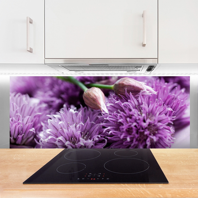 Painel vidro cozinha Planta de flores