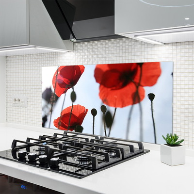 Painel cozinha Planta de papoulas