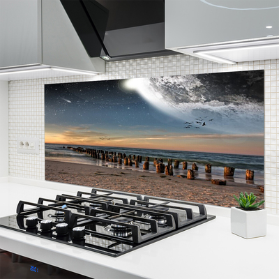Painel vidro cozinha Paisagem da Praia do Oceano
