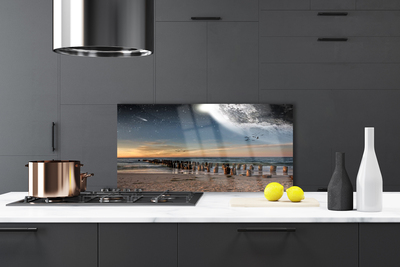 Painel vidro cozinha Paisagem da Praia do Oceano