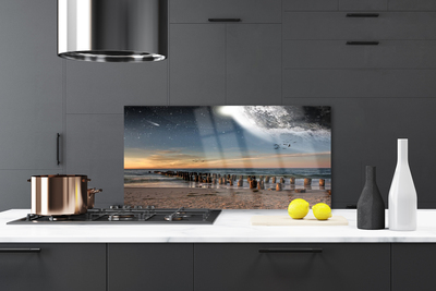 Painel vidro cozinha Paisagem da Praia do Oceano