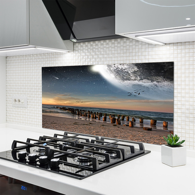 Painel vidro cozinha Paisagem da Praia do Oceano