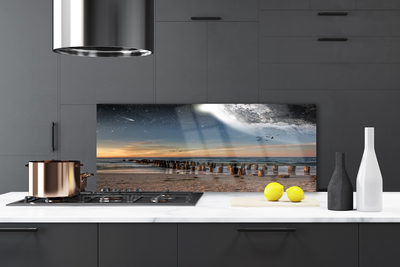 Painel vidro cozinha Paisagem da Praia do Oceano