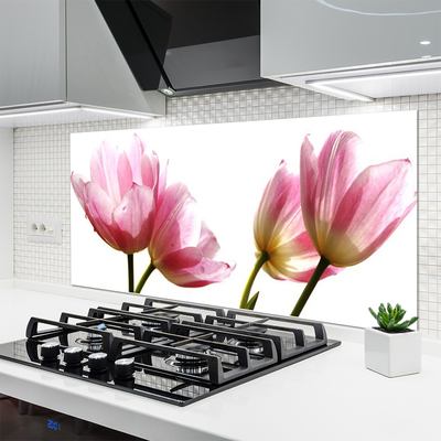 Painel vidro cozinha Planta de flores