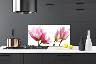 Painel vidro cozinha Planta de flores