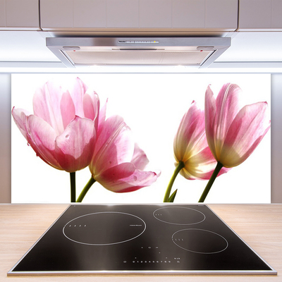 Painel vidro cozinha Planta de flores