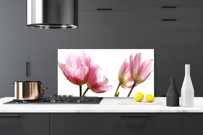 Painel vidro cozinha Planta de flores