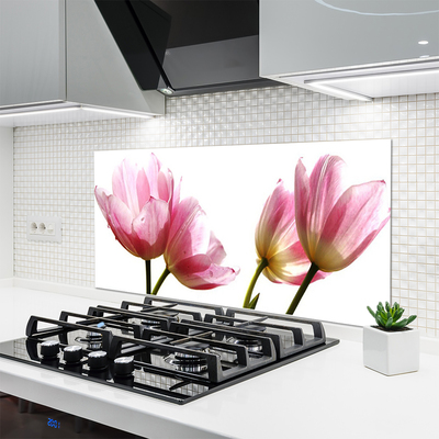 Painel vidro cozinha Planta de flores