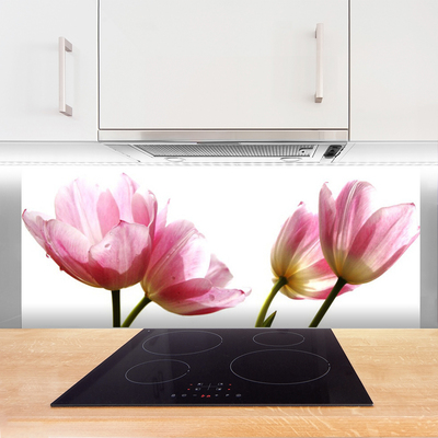 Painel vidro cozinha Planta de flores