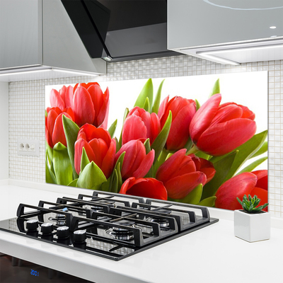Painel vidro cozinha Tulipas Flores Planta