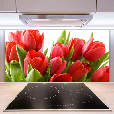 Painel vidro cozinha Tulipas Flores Planta