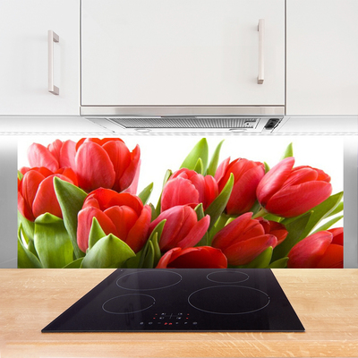 Painel vidro cozinha Tulipas Flores Planta