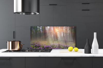 Painel vidro cozinha Flores da Floresta Planta Natureza