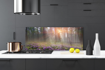 Painel vidro cozinha Flores da Floresta Planta Natureza