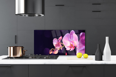 Painel vidro cozinha Planta de flores