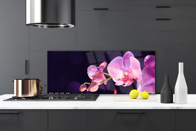 Painel vidro cozinha Planta de flores